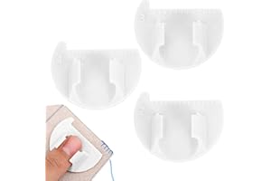 LASUROA 3 Teiliges Nähfingerlineal für Gleichmäßige Stiche, Mini Daumenstichführung 2/3/4mm Fingerlineal Vorlagenset für Präzises Handnähen und Quiltwerkzeug (Weiß)