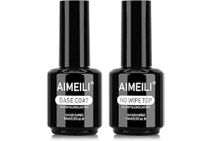 AIMEILI Bas och Topprock Gel nagellack Soak Off UV LED Gel Polish Inget torkande topplack och Baslack 15ml