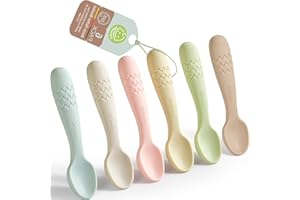 OKONKN Cucharas Bebé Silicona (6 Unid) – Cuchara Bebé Aprendizaje Etapas 1 2 3 – Para Bebés, Niños Pequeños y en Edad de Aprender – Regalo Ideal (6 Pack-B)