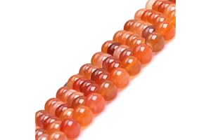 GEM-INSIDE CREATE YOUR OWN FASHION Sweet & Happy Girl's Gemstone Beads Strand Naturel 4 mm Orange Botswana Agate Pierre précieuse de Pierre Semi-précieuses Perles Rondes Spacer pour Fabrication de Bijoux 38,1 cm, 8mm Orange, 8mm