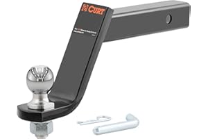 CURT 45064 Lifted Truck Trailer Hitch Mount with 2-Inch Ball & Pin, Fits 2-in Receiver, 7,500 lbs, 6-Inch Drop, Black