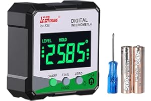 LEERCHUNAG Digitaler Winkelfinder, LEERCHUANG Neigungsmesser Winkelmesswerkzeug mit Magnetsockel, Digitaler Winkelmesser/Winkelmesser für Holzbearbeitung, Tischlerei, Gebäude, Automobil, Mauerwerk