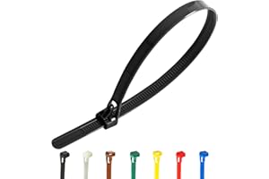 Gocableties - Paquete de 100 bridas muy resistentes liberables, de nailon, de 250 x 7,6 mm, de color negro para cables