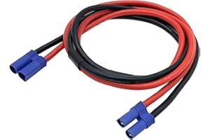 NUOFANY EC5 Male to EC5 Female Adapter Extension Cable EC5 Connector Extension Cord 10AWG for RC LiPO Battery FPV Drone Large Model Airplane Accessories (1M /3.3FT)