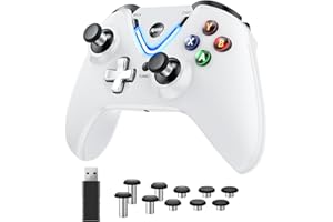 RALAN Wireless Controller with Paddles for Xbox One S/X, Xbox Series S/X, Windows PC, 2.4G Wireless Adapter with 3.5mm Headphone Jack, ALPS Joystick, Hall Effect Sensing trigger, Rechargeable Battery