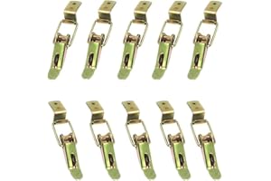 HUDIEPAN 10 Pièces Fermeture à Bascule, Fermeture à Levier, Loquet à Ressort avec Crochet, Fermeture Remorque Fermoir à Bascule, Fermeture à Levier et Crochet, Verrouillage pour Tiroir, Placard, Armoire