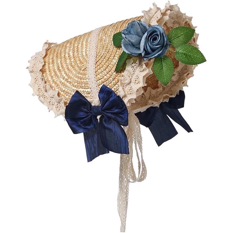 Cappello Unicorno Donna Cappello Da Sole Vittoriano Donna - Paglia Con Fiori E Fiocchi, Stile Vintage Cappello Tea Party