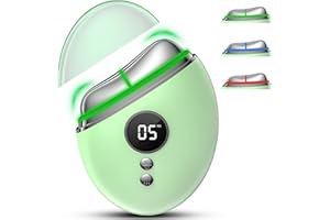 EMS Gua Sha, Ehomfory 4 in-1 Gesichtsmassagegerät Gua Sha Elektrisch mit Wärme & Vibration, Lichttherapie mit Rotlicht, Blau, Grün Face Massager Für Gesicht Anti Aging Anti Falten