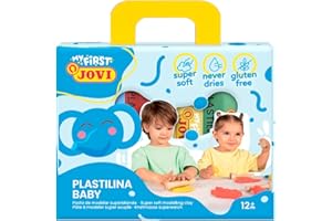 Jovi Plastilina Baby - 4 pastillas de 38g, Set de 4 colores surtidos, sin gluten, NO se seca, para niños a partir de 12 Meses (372/4)