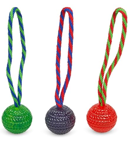 CLASSIC Hundespielzeug – Großer Ovaler Gummiball Am Seil, 100 Mm, Für Mittelgroße Bis Große Hunde, Rot/schwarz