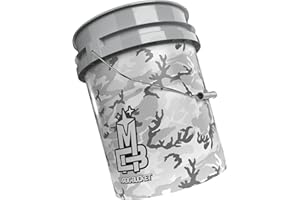Magic Bucket | Seau de Lavage pour Voiture à la Main - Camouflage Gris | 5 US Gal env. 20 litres | Compatible avec Grit Guard, Detail Guardz Dirt Lock, Chemical Guys Dirt Trap, Gamma Lids Couvercle