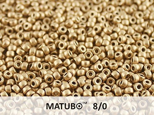 8/0 Matubo - 10gr (approx 300 pcs.) Pressed Czech Glass Beads, Seed Beads 3.1mm Color: Crystal Bronze Pale Gold