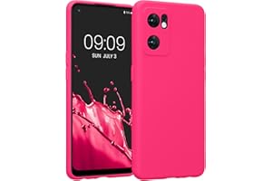 kwmobile Carcasa Compatible con OPPO Find X5 Lite Funda - Bordes elevados anticaídas - Case de TPU y Silicona con Interior de Microfibra - Rosa neón