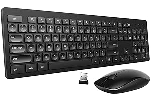 m MU Tastiera e Mouse Wireless, Tecnologia SilentTouch, Tastierino Numerico, Tasti Scelta Rapida, Tracciamento Ottico Avanzato, Ricevitore USB Nano, Layout Italiano QWERTY