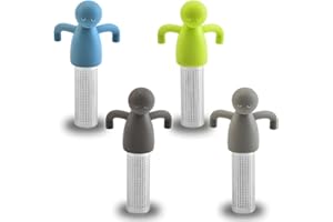 NHPY 4 Pezzi Infusore tè, Infusore per Il tè, Filtro Te Infusione, Infusore per Tisane, Colino per Tisane Acciaio Inossidabile 304, Tisane con Manico Colini da tè per Cucina, Adatta A Tutte Le Tazze