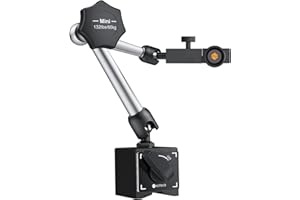 Neoteck 132lbs (60kg) Base Magnétique pour Indicateur Support de Base Magnétique pour Jauge d'Indicateur à Cadran Numérique en Acier Support de Montre Flexible Cadran avec Interrupteur ON/OFF