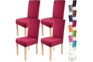 Gräfenstayn 4 Pezzi Stretch coprisedia Charles - schienali Rotondi e angolari - Pacchetto VANTAGGIOSO - vestibilità bielastica con Guarnizione Oeko-Tex Standard 100:"Fiducia Certificata (Bordeaux)