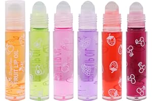 Horuili® Brillo de Labios Enrollable Transparente, Roll On Glitter con Purpurina para Niñas, Lápiz Líquido Hidratante de Larga Duración (6PCS, 8ml)