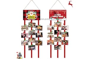 Itonash Christmas Card Holder, Wall Hanging Photo Display, Felt Wall Hanging Picture Holders with 40 Photo Clips for Wall Xmas Greeting Card Display for Christmas Home Party Wall Decor