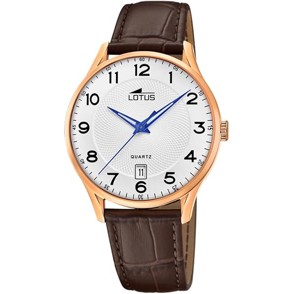 LOTUS Orologio Uomo Analogico Pelle Marrone - Quarzo - Calendario - Impermeabile 5 ATM Elegante Classico 18403/G