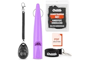Chillife Kit d'accessoires de dressage pour chien de qualité supérieure composé d'un sifflet et d'un clicker pour chien, parfait pour le dressage des chiots et des chiens et des clickers