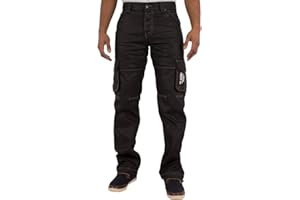 ZE ENZO ENZO Mens Designer Cargo Combat Jeans Denim Pants All Waist Sizes