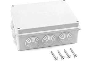 QWORK® Cassetta di Derivazione, Scatola a tenuta stagna, IP65, per comunicazioni elettriche, Bianco, 200 x 155 x 80 mm