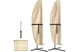 AIPWERER Aiwperer Funda Parasol Jardin Impermeable, Funda para Sombrilla Colgante Oxford 420D, Anti UV, Resistente a la Rotura, Funda para Sombrilla Playa Exterior con Cremallera (Beige, 210X45/75/32cm)