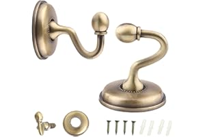 ANYUANKW 2 Pezzi Tende Ganci Vintage in Lega,Ganci Fermatenda,Gancio Porta Parete per Porta,Cappello, Cappotto,Tutti Gli Accessori Inclusi,Bronze