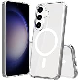 Coverzone Samsung Galaxy S21 FE ile Uyumlu Transparent Manyetik Magsafe ile Uyumlu, Tam G&ouml;vde Koruyucu Kılıf İnce CrystalClea