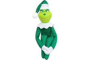 SINSEN Green Monster Doll Christmas Suffed Plush Toy Red Green Monster Elf Ornament for Xmas Home Decor Gifts (Green)