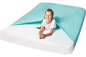 ODOXIA Sensory Sheet | Manta Sensorial para Niños | Sábana de Compresión | Manta Sensorial de Compresión | Manta Sensorial | Sábana Sensorial para Cama (Aquamarine, Twin)