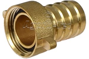 Agora-Tec® - Bocchetta per tubo flessibile in ottone da 3/4" a 3/4" IG (24,2 mm) di qualità industriale con guarnizione piatta per tubo da giardino da 3/4" con un diametro interno di 19 mm