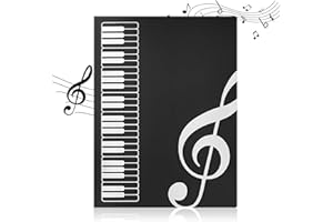 HOMIRTY 40 Pagine Raccoglitore Spartiti Musicali, Cartella Spartiti A4, 31 x 23.5 cm Porta Spartiti per Pianoforte, Portalistino Nero Musicale, Cartella di Archiviazione per File, Carta, Archivi