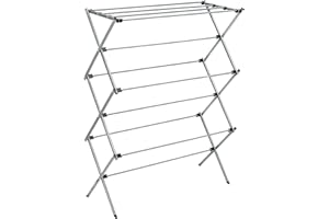 Honey-Can-Do Składany stojak do suszenia ubrań, stal stopowa, srebrny, 22,7 kg