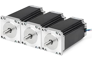 RATTMMOTOR Nema 23 Lot de 3 moteurs pas à pas à double arbre 4 fils 2,8 Nm 3 A 1,8 degrés 57 x 57 x 112 mm pour imprimante 3D/fraiseuse CNC