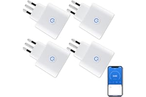 ANTELA Presa Wifi Italiana (Type L), Monitoraggio energetico Intelligente Smart Plug, Protezione Sovraccarico, Timer e Regolazione del Programma, Compatibile con Alexa & Google Home, 4 Pezzi