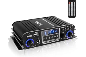 Romicta 4-Kanal Bluetooth 5.0 Stereo-Verstärker, 4×50W HiFi-Endstufe, 1200W Max, USB/SD/FM, Class D Audio-Receiver für Heimkino & Karaoke, inkl. Fernbedienung & Netzteil