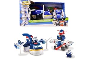 Super Wings Transformujący Samolot 2 w 1 Policjant Patrolujący, Figurka do Zabawy dla Dzieci, Transformowalny Pojazd i Samolot Policyjny, Zabawki dla Dzieci 3+ lat - 17 cm