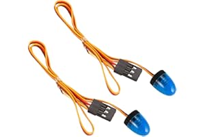 KEEDA 2 Pack Multifunction LED Police Light Rotating Flashing Lamp for 1/8 1/10 1/12 RC Model Car HSP Tamiya CC01 Axial SCX10 1/14 Tractor (Blue)