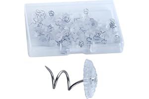 GOLD DEER 50PCS Upholstery Tacks Twist Pins Bed Skirt Pins Stainless Steel Twist Pins with Clear Heads Headliner Repair Kit Headliner Pins for Slipcovers and Bedskirts