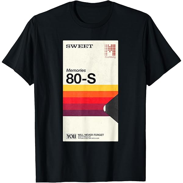 Vintage 80s video cassette tape VHS T-Shirt : Amazon.co.uk