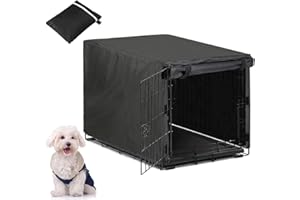 COOSOO Abdeckung für Hundekäfige, 55,9 cm, wasserdicht, strapazierfähig, atmungsaktiv, Türdraht, für drinnen und draußen, Schutz für Welpenkäfig, Sonnenschutz, Sommer/Winter, warm
