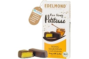 ‎EDELMOND Edelmond Bio Honig Praline mit Mandel und Kakaobohnen. Handarbeit ohne Kristallzucker ohne Alkohol. Laktosefrei, Glutenfrei (100 g-9Stück Box)