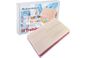 MEDARCHITECT Venipuncture IV Injection Training Pad Model with 4 Veins Imbedded and 3 Skin Layers for Medical Students Doctors Nurses Practice