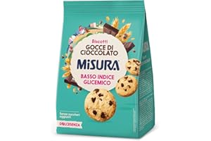 Misura Dolcesenza a Basso Indice Glicemico Frollini con Gocce di Cioccolato | Biscotti con Gocce di Cioccolato | Confezione da 200 grammi