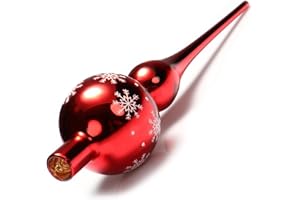 COM-FOUR® Choinka blyszczaca - Wierzcholek choinki z prawdziwego szkla na Boze Narodzenie - Wierzcholek choinki na choinke, 28 cm