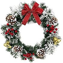 Weihnachtskranz Mit Weihnachtsmann - 30cm Weißer Türkranz Für Fenster & Tür