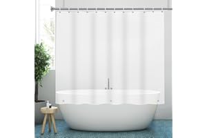 YISURE Krótka Zasłona Prysznicowa 150cm, Matowa Zasłona Prysznicowa do Wanny, Wodoodporna Zasłona Prysznicowa do łazienki 180x150cm