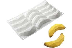 QIUMING Stampo in Silicone per Bigné Stampo in silicone per banane Pirottini Silicone Muffin Gelatina a Motivi Dolci Muffin Mousse riutilizzabili per Cottura a Motivi Dolci Muffin Mousse Natale (B)